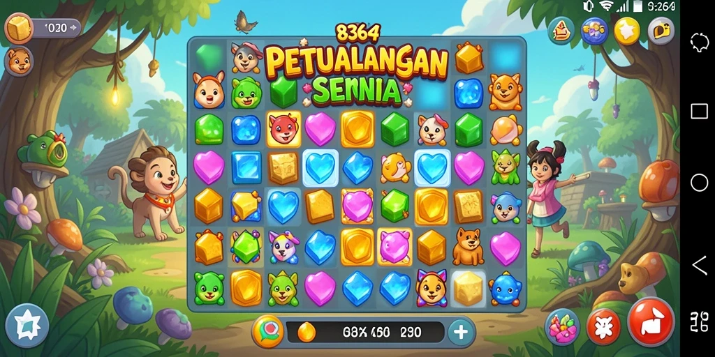 Tampilan gameplay menarik dari game Match-3 8364.