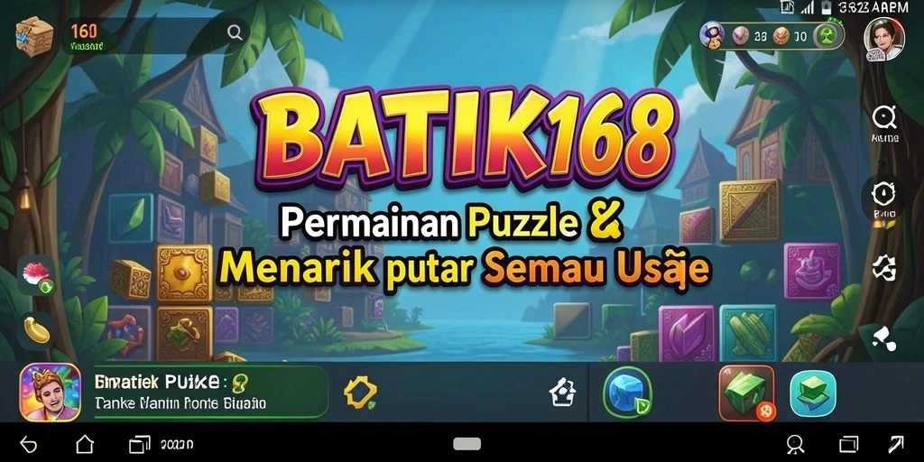 Tampilan gameplay menarik BATIK168 dengan pola Batik yang indah.