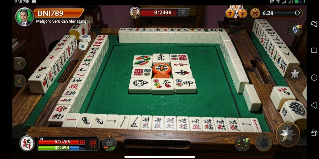Tampilan gameplay Mahjong yang menarik dan interaktif.