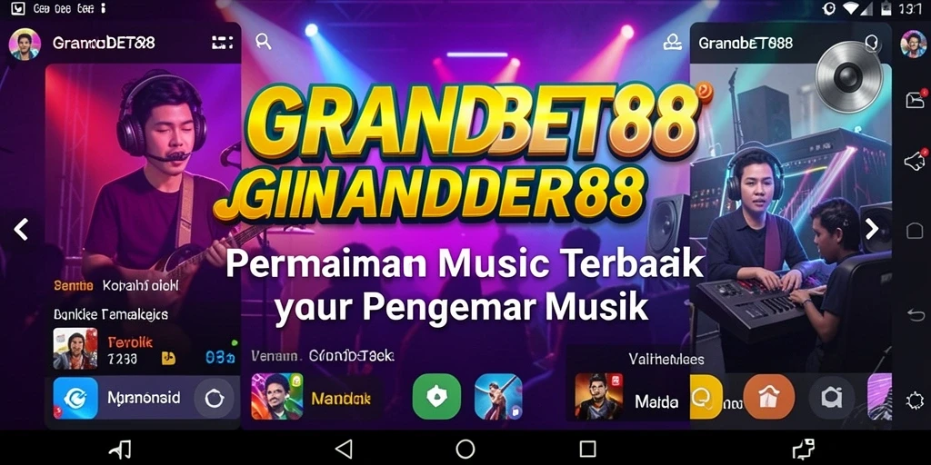 Tampilan gameplay interaktif dari GRANDBET88 dengan lagu-lagu menarik.