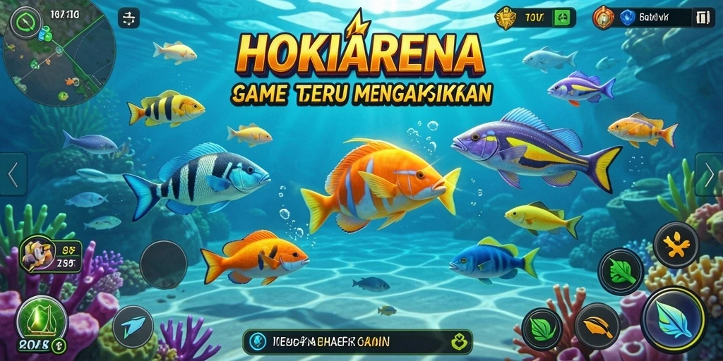 Tampilan gameplay HOKIARENA yang menampilkan aksi Tembak Ikan yang seru.