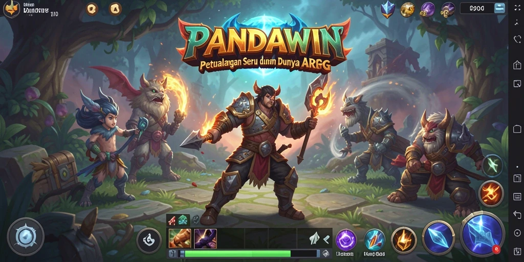 Tampilan gameplay seru di dalam dunia ARPG PANDAWIN.