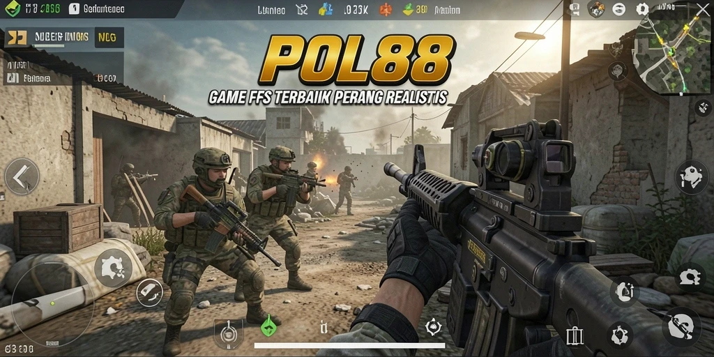 Screenshot gameplay POL88 dengan aksi tembak-menembak yang intens.