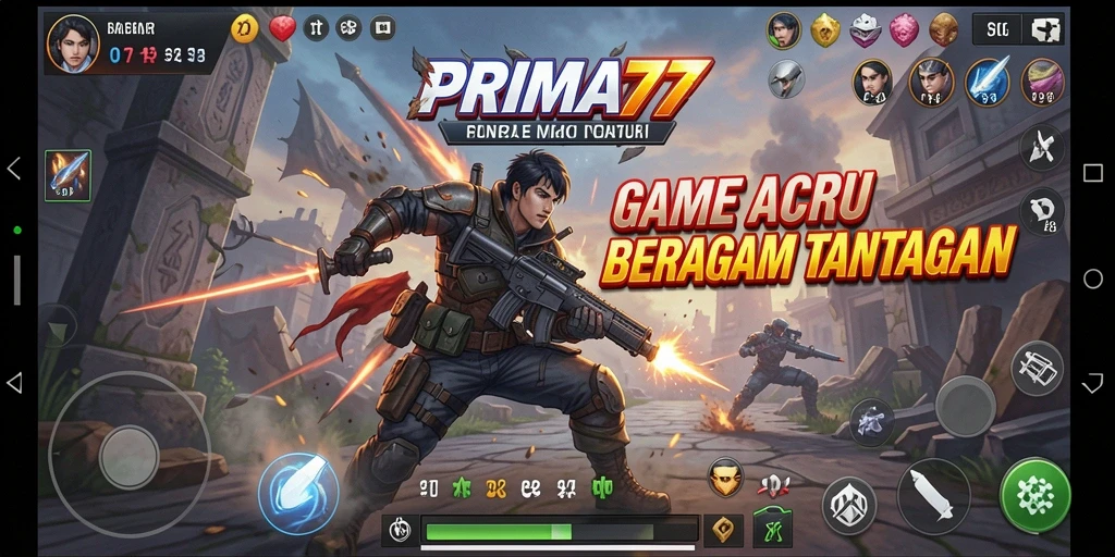 Tampilan gameplay PRIMA77 yang penuh aksi dan petualangan.