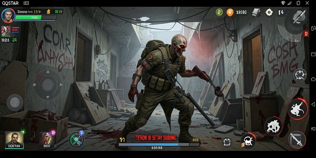 Gameplay QQSTAR yang menyeramkan dengan suasana horor yang menegangkan.