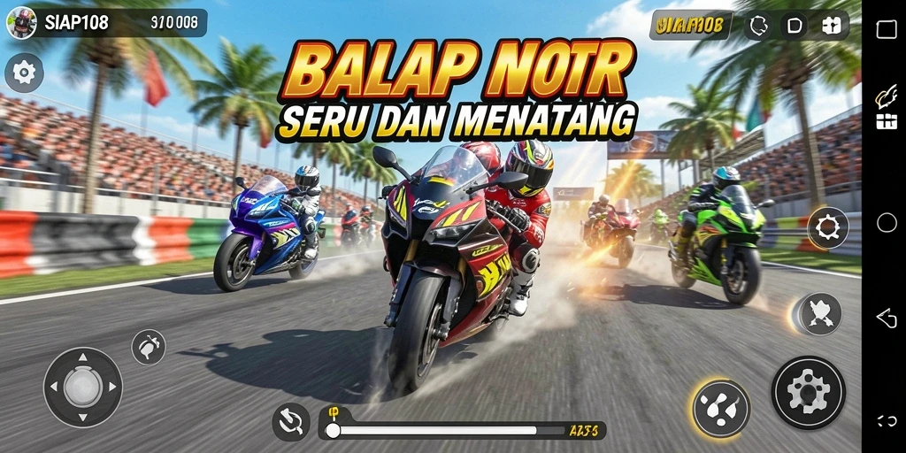 Gameplay menegangkan balap motor di SIAP108 yang memukau.