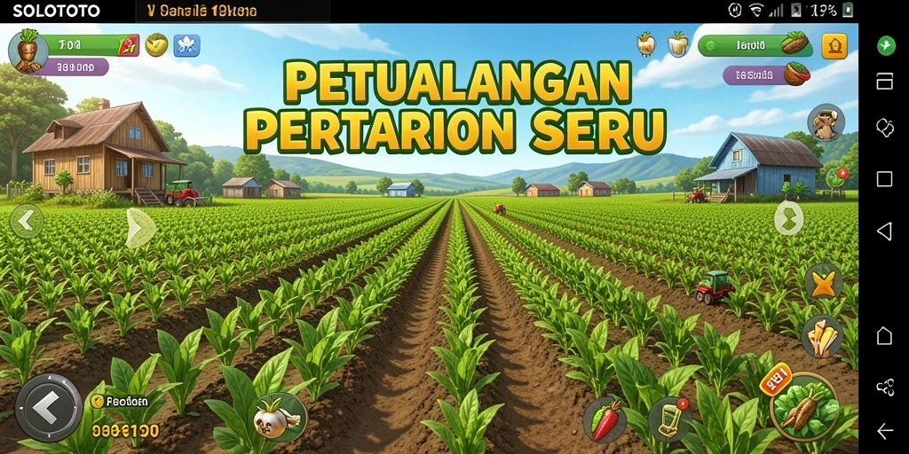Tangkapan layar gameplay SOLOTOTO dengan kebun yang indah.